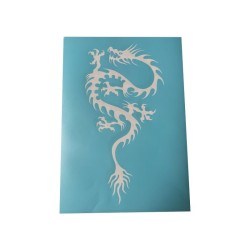 Airbrush Klebeschablone Stencil Film Set Drache 23 Mask blau transparent
