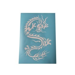 Airbrush Klebeschablone Stencil Film Set Drache 6 Mask blau transparent