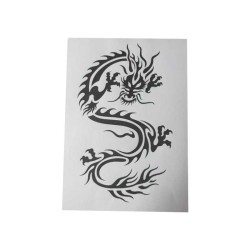 Airbrush Klebeschablone Stencil Film Set Drache 6 Mask blau transparent