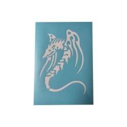 Airbrush Klebeschablone Stencil Film Set Drache 25 Mask blau transparent