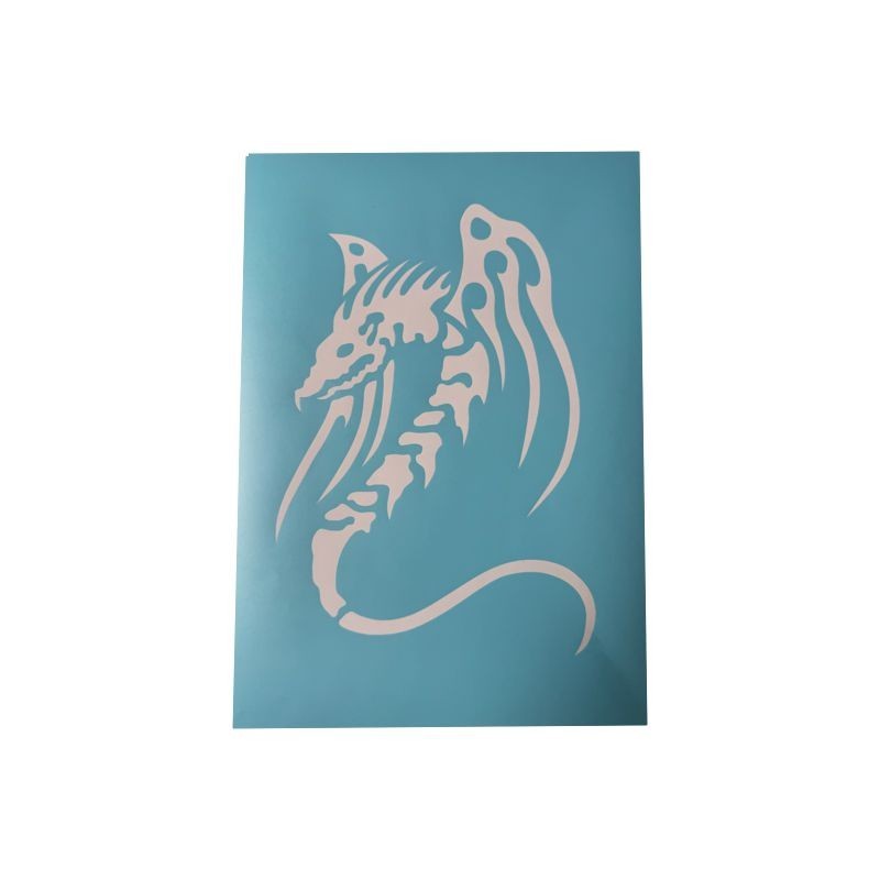 Airbrush Klebeschablone Stencil Film Set Drache 25 Mask blau transparent