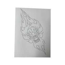Airbrush Klebeschablone Set Skull Burning Head Big Mask blau transparent