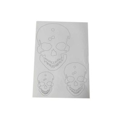 Airbrush Klebeschablonen Set Skull Shooted Stencil Sign Mask blau transparent