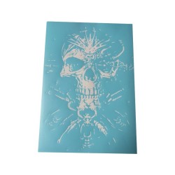 Airbrush Klebeschablonen Set Skullhead Machine Stencil Sign Mask A4