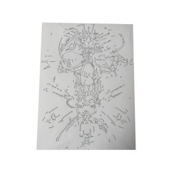Airbrush Klebeschablonen Set Skullhead Machine Stencil Sign Mask A4