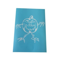 Airbrush Klebeschablonen Helloween Set 1 Kürbis  Stencil Sign Mask blau transparent