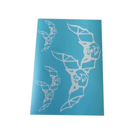 Airbrush Klebeschablonen Helloween Set 3 Fledermäuse Stencil Sign Mask blau transparent