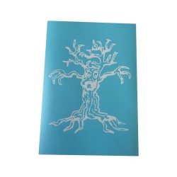 Airbrush Klebeschablonen Helloween Set 4 Baum Stencil Sign Mask blau transparent
