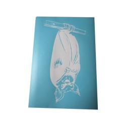 Airbrush Klebeschablonen Helloween Set 5 Fledermaus groß Stencil Sign Mask blau transparent