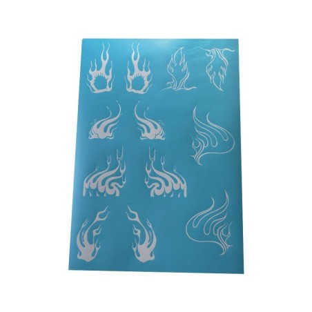 Airbrush Klebeschablonen Set Modellbau flames Set 2