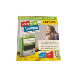 trodat DEINE Dinge Stempel Schule XXL Aktions Set inkl. 1 Kissen in schwarz