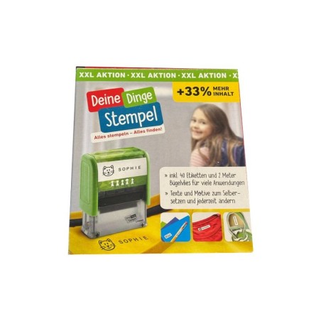 trodat DEINE Dinge Stempel Schule XXL Aktions Set inkl. 1 Kissen in schwarz