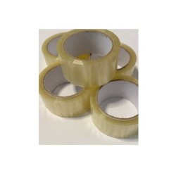 5x Packband - Klebeband - transparent, klar, 48mm x 66m, leise abrollend