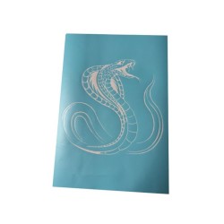 Airbrush Klebeschablone Set 2 Cobra Schablone Schlange A4 Mask blau