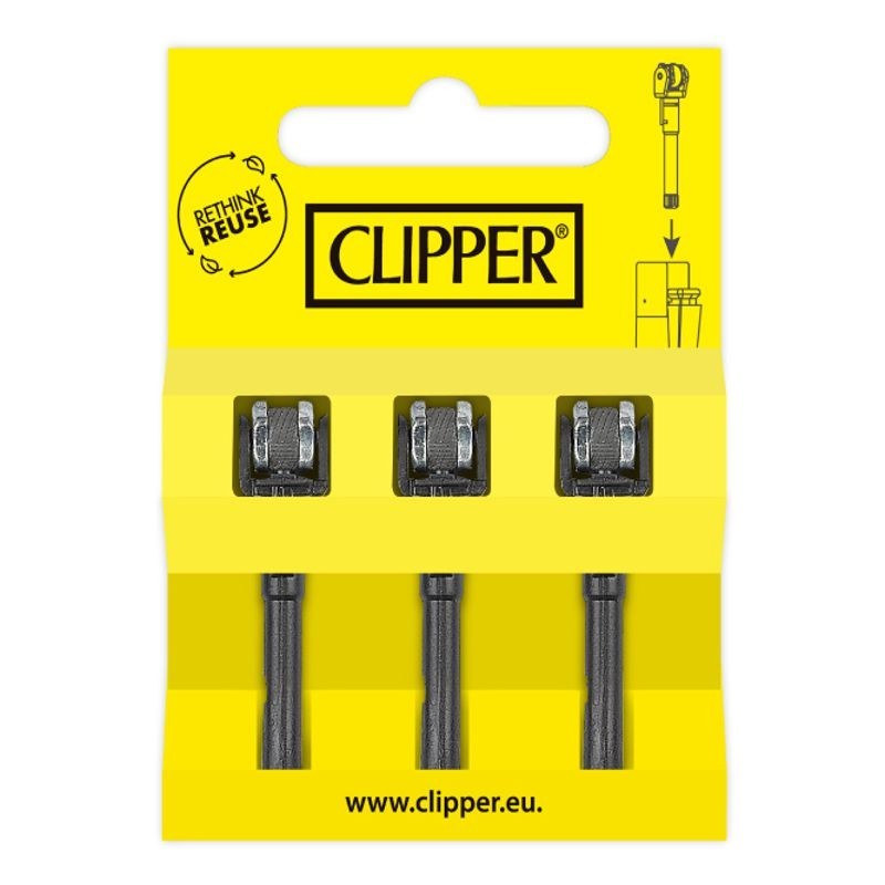 CLIPPER® 3er Set Flintsystem Large Groß Classic Zündrad mit Feuerstein Original Zubehör