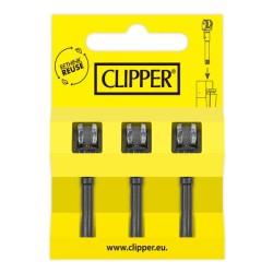 CLIPPER® Relife Set - 3er Set Flintsystem Classic Zündrad mit Feuerstein und 9x Feuersteine