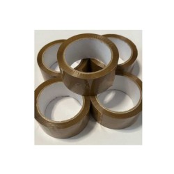 5x Packband - Klebeband -  braun, 48mm x 66m