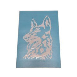 Airbrush Klebe Schablone Schäferhund Mask blau transparent Größe nach Auswahl