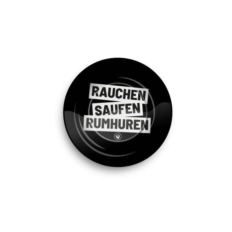 FIRE-FLOW™ Aschenbecher Ashtray  Rauchen, Saufen, Rumhuren Neu