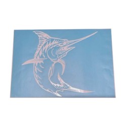Airbrush Klebe Schablone Schwertfisch Mask blau transparent Größe nach Auswahl