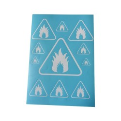 Airbrush Klebe Schablone Feuer Fire Mask blau transparent Größe nach Auswahl