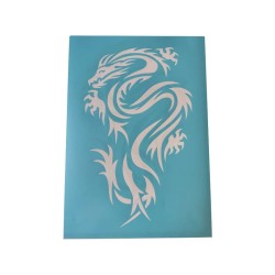 Airbrush Klebeschablone Stencil Film Set Drache 1 Mask blau transparent