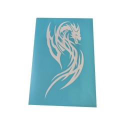 Airbrush Klebeschablone Stencil Film Set Drache 10 Mask blau transparent