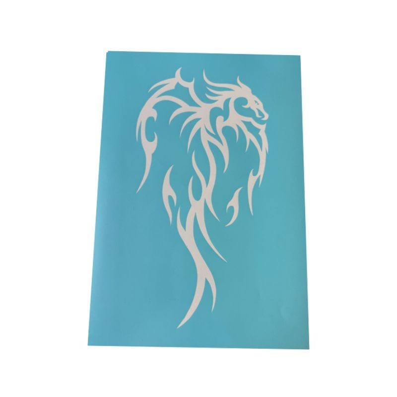 Airbrush Klebeschablone Stencil Film Set Drache 11 Mask blau transparent
