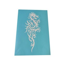 Airbrush Klebeschablone Stencil Film Set Drache 4 Mask blau transparent