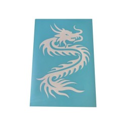 Airbrush Klebeschablone Stencil Film Set Drache 12 Mask blau transparent