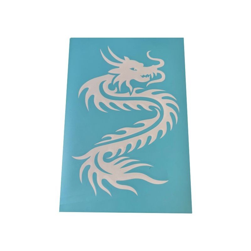 Airbrush Klebeschablone Stencil Film Set Drache 12 Mask blau transparent