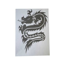 Airbrush Klebeschablone Stencil Film Set Drache 2 Mask blau transparent