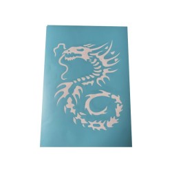 Airbrush Klebeschablone Stencil Film Set Drache 24 Mask blau transparent