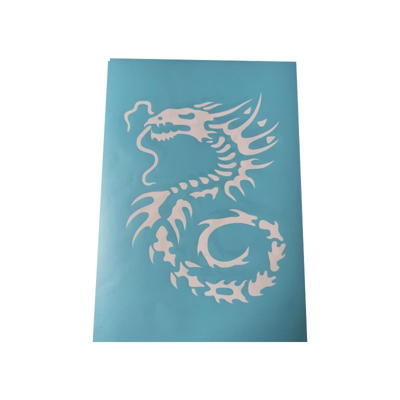 Airbrush Klebeschablone Stencil Film Set Drache 24 Mask blau transparent