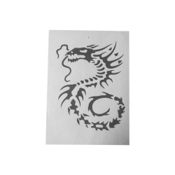 Airbrush Klebeschablone Stencil Film Set Drache 24 Mask blau transparent