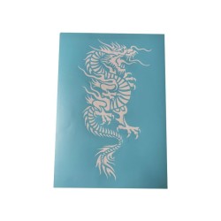 Airbrush Klebeschablone Stencil Film Set Drache 22 Mask blau transparent